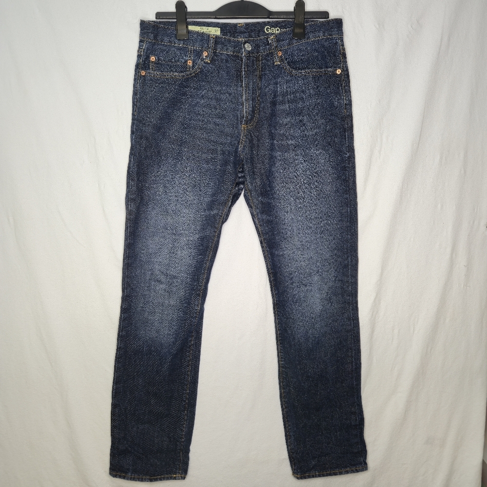 Gap Ladies Slim Denim Blue Jeans Size 34 X 32